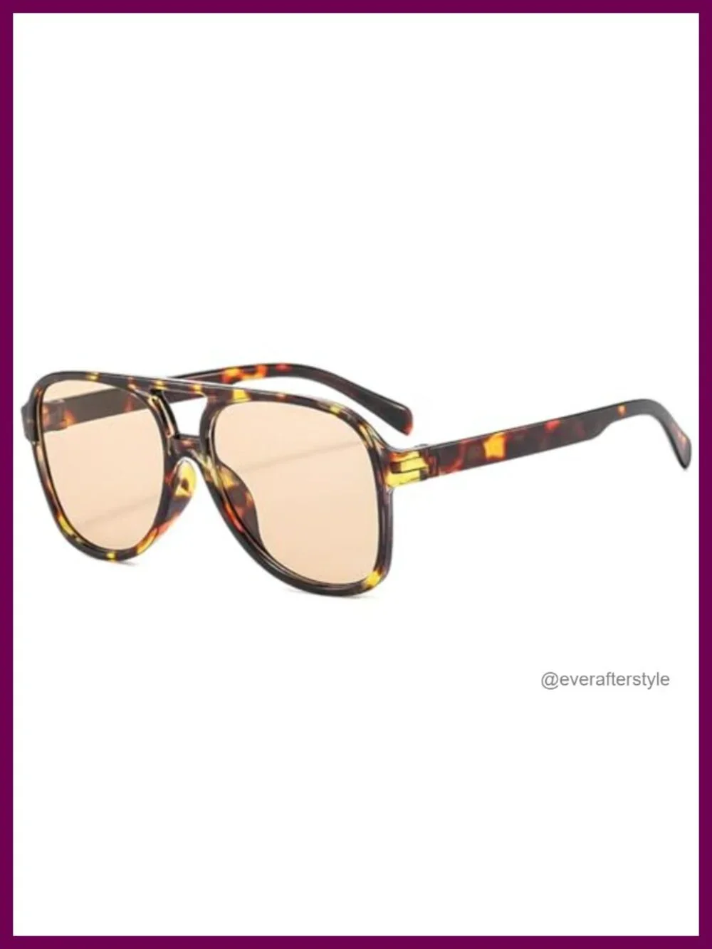 Vintage Oversized Square Frame Pilot Sunglasses UV400 Protection